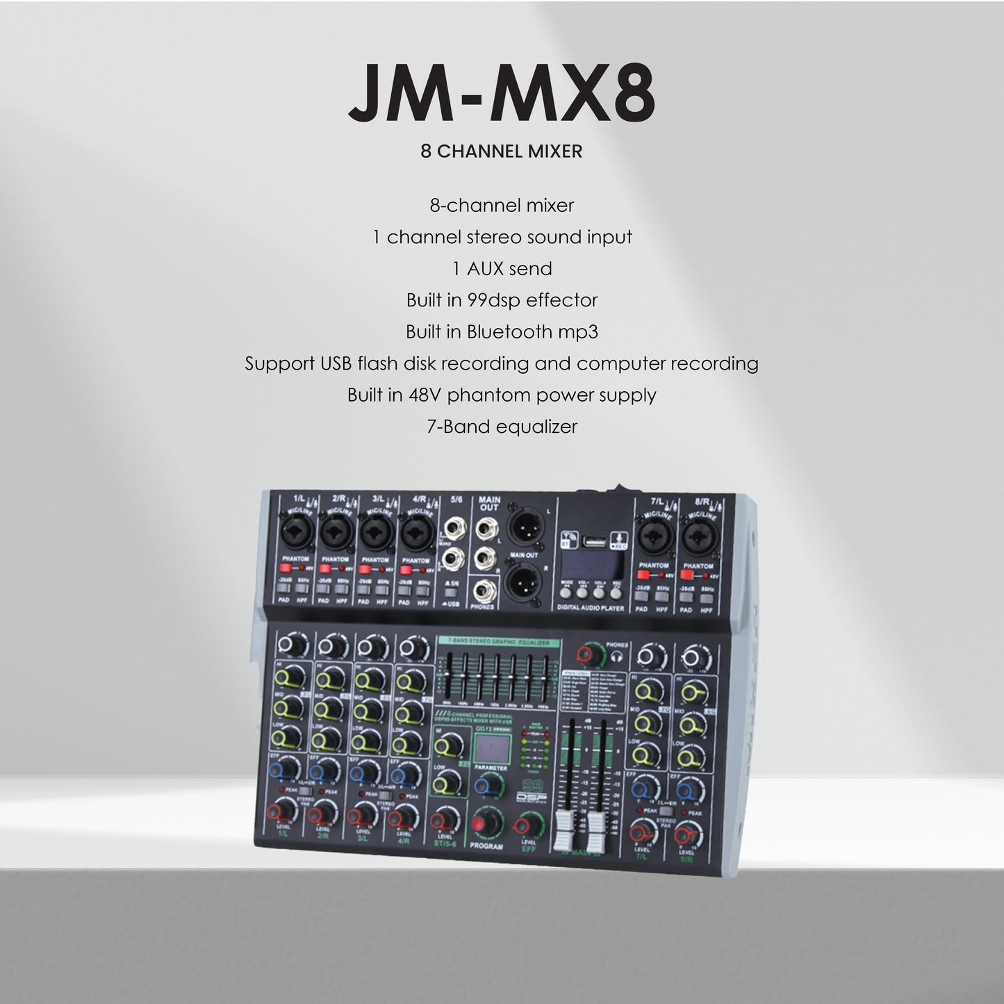 clarion JM-MX8 Professional Audio Mixer