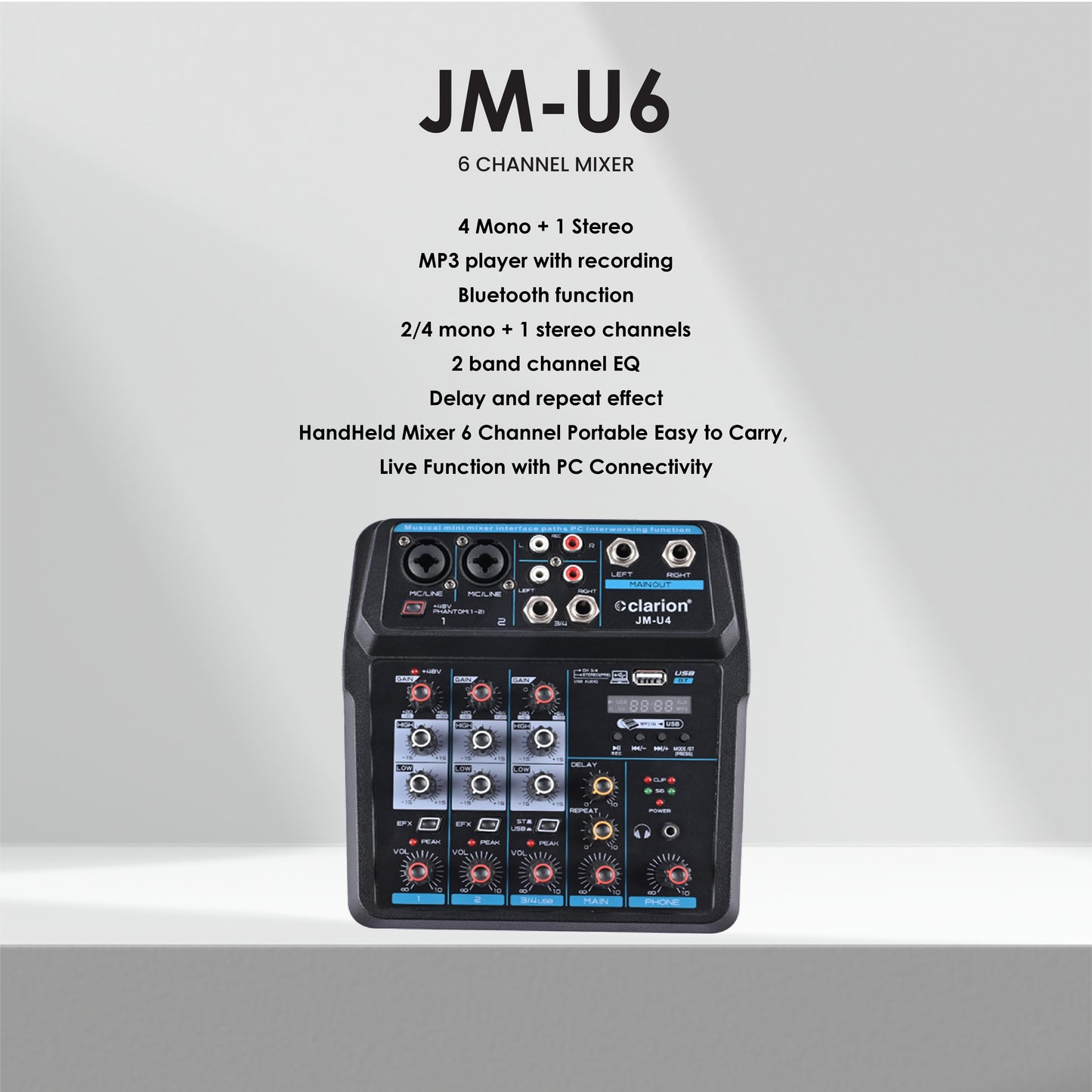 clarion JM-U6 Professional Audio Mixer