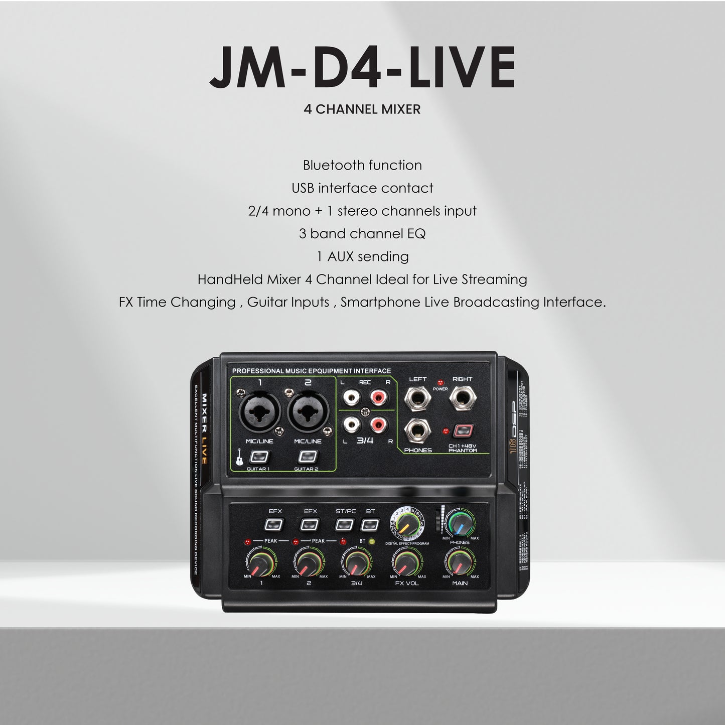 clarion JM-D4 LIVE Professional Audio Mixer