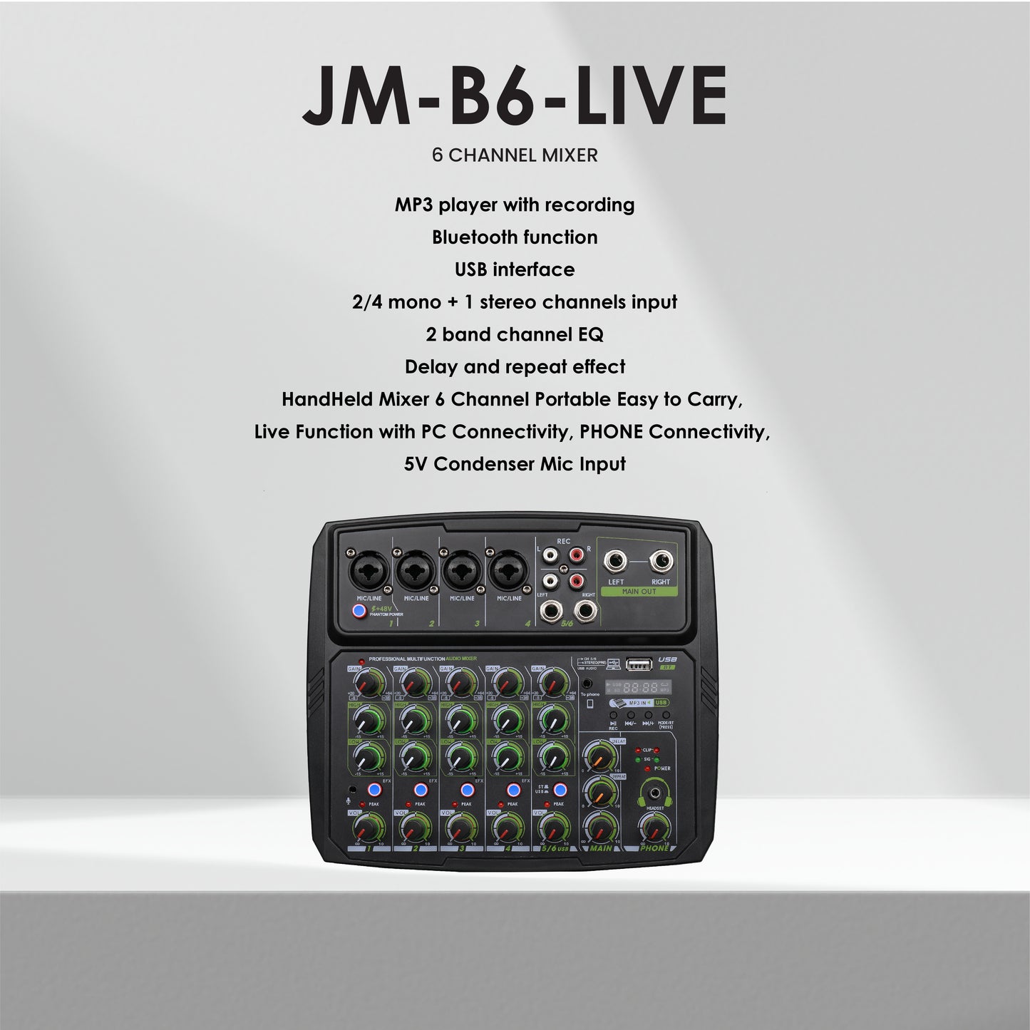 clarion JM-B6 LIVE Professional Audio Mixer