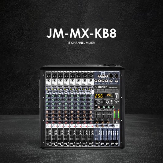 clarion JM-MX-KB8 8 Channel Professional Audio Mixer - KB Series