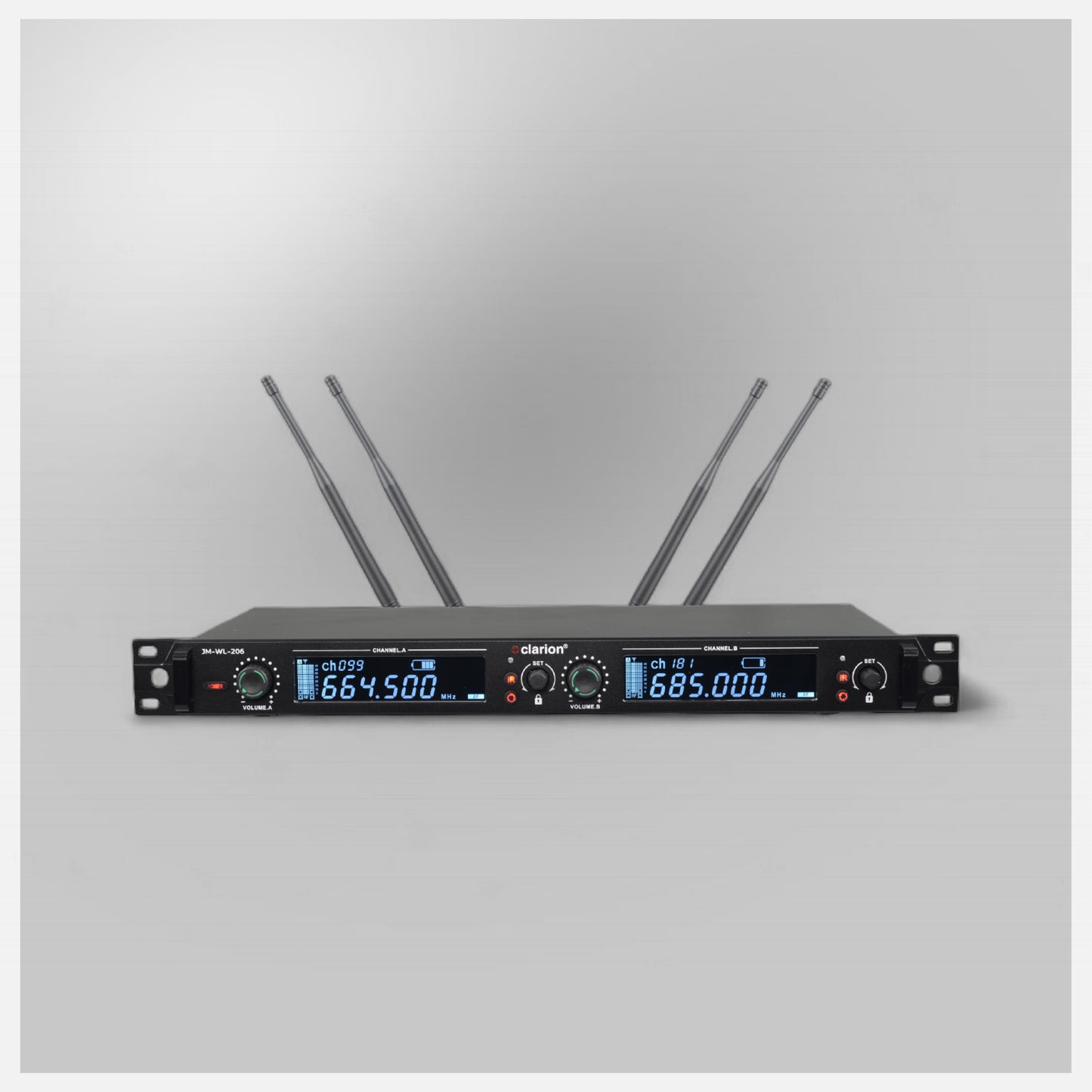 clarion JM-WL-206 Dual Channel Wireless Microphone