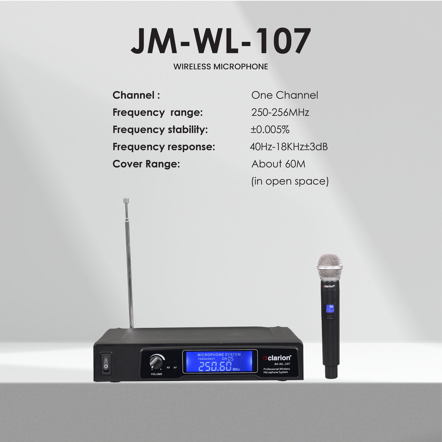 clarion JM-WL-107 Single Channel Wireless Microphone