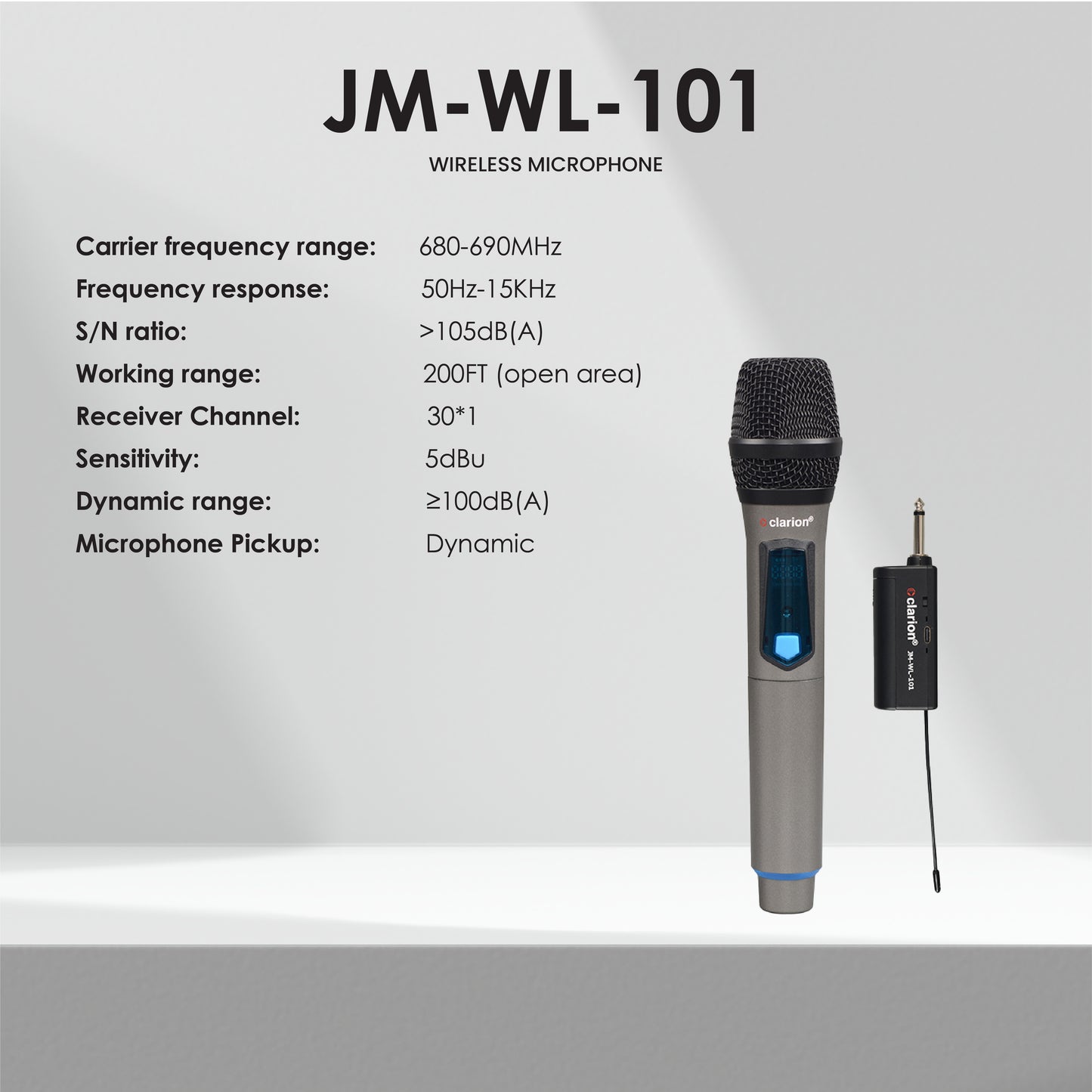 clarion JM-WL-101 Single Channel Wireless Microphone