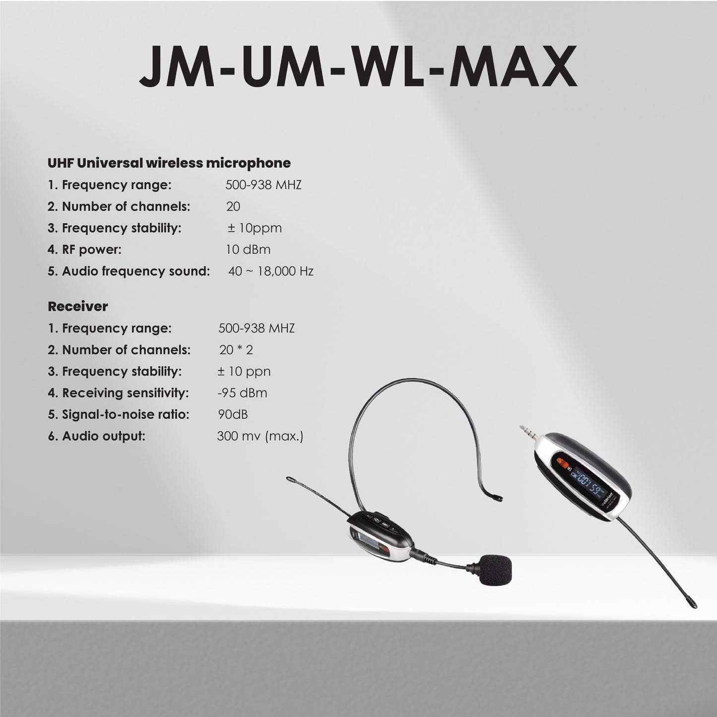 clarion JM-UM-WL-MAX  UHF Universal wireless microphone