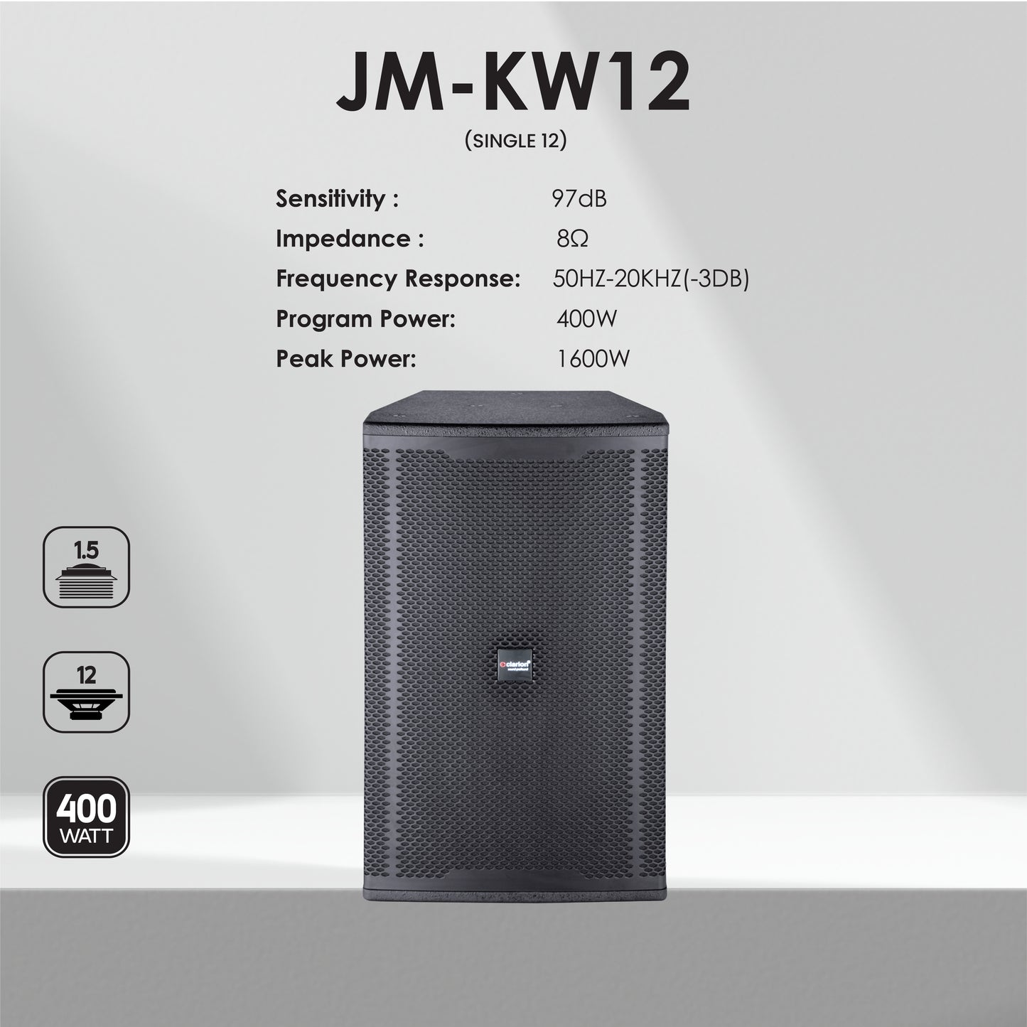 CLARION JM-KW12 Single 12 Inch Full Range Speaker