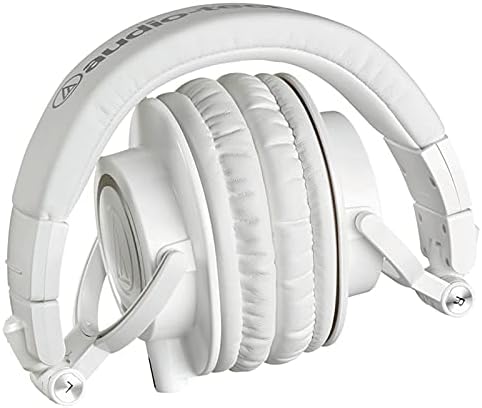 Audio-Technica ATH-M50XWH Professional Studio Monitor Headphones, White, Small