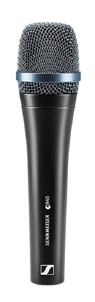 SENNHEISER Professional Audio E945 Dynamic Supercardioid Vocal XLR Microphone | 100% Smooth Response|1 MZQ 800 Microphone Clip | Ideal for Conferences, Live Singing & Professionals | Black