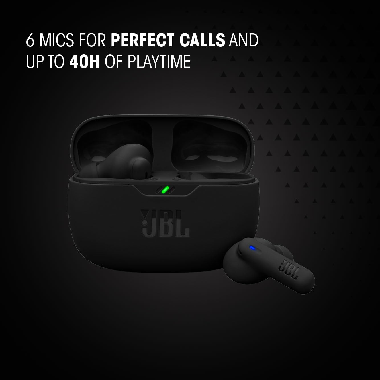 JBL (New Launch Wave Beam 2 Ear Buds Wireless TWS Bluetooth v5.3 Earbuds with ANC, Smart Ambient, Extreme Bass & Relax Mode, Multi Connect, Speed Charge, Fast Pair, 40H Playtime, 4 Mics, IP54 (Black)