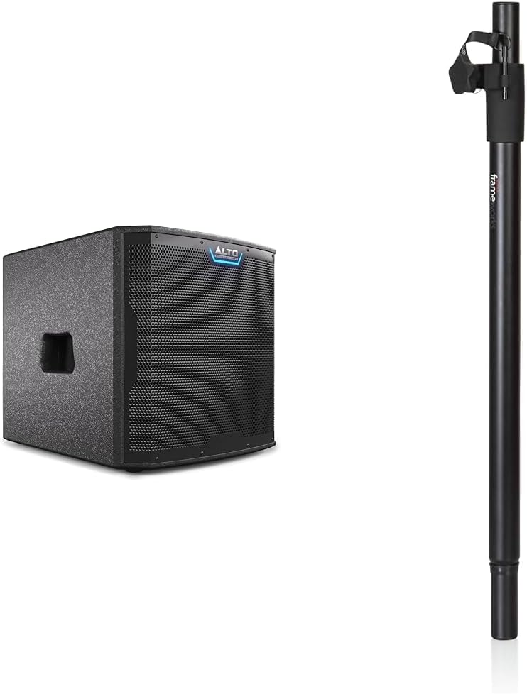 Alto Professional TS12S - 2500W 12-inch Subwoofer & Gator Frameworks Standard Subwoofer Speaker Pole Mount with Adjustable Height (GFW-SPK-SUB60)