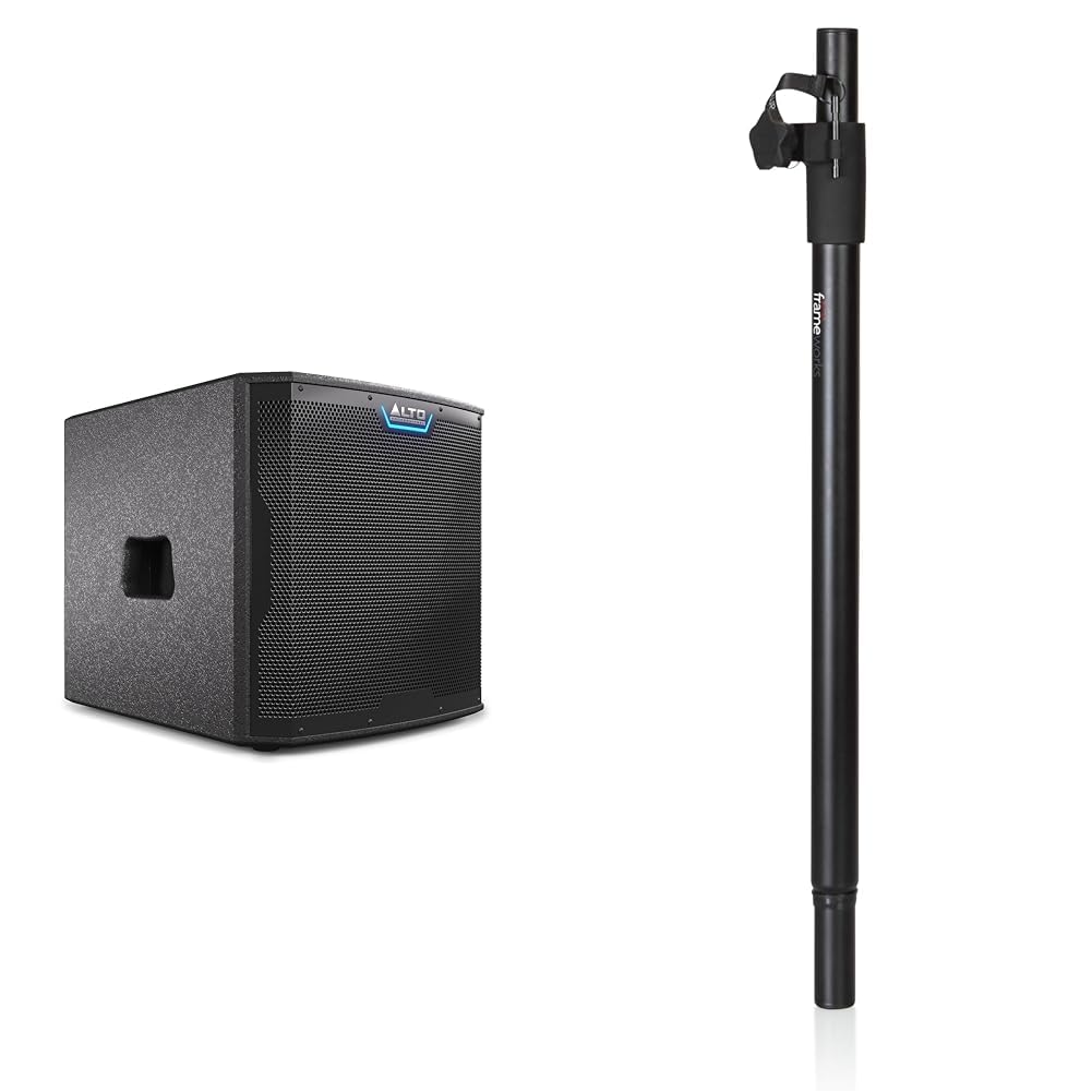 Alto Professional TS12S - 2500W 12-inch Subwoofer & Gator Frameworks Standard Subwoofer Speaker Pole Mount with Adjustable Height (GFW-SPK-SUB60)