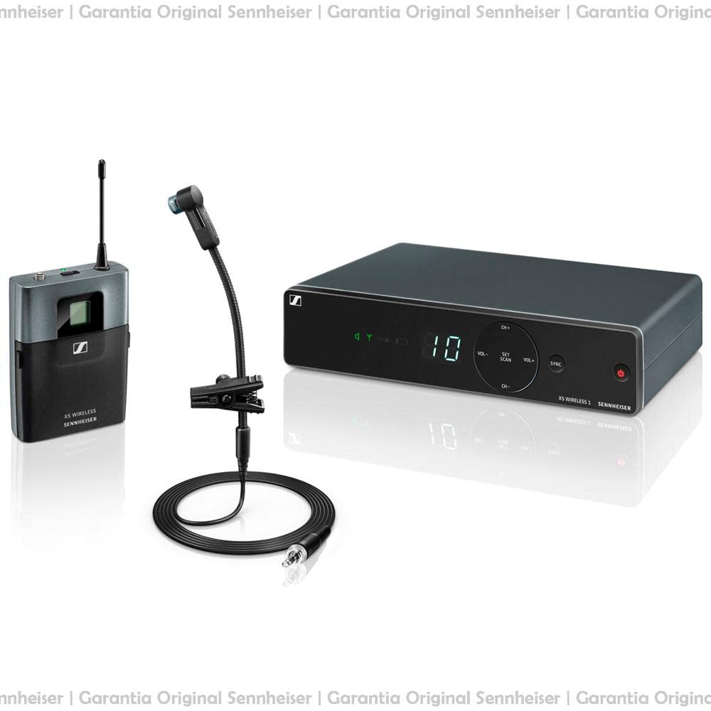 Sennheiser XSW1-908-A Wireless UHF Brass Instrument set, C 766-790 Range MHz. Integrated antennas and compatible upto 10 channels. Ideal Range of 120 Feet from Line of Sight. Easy to use