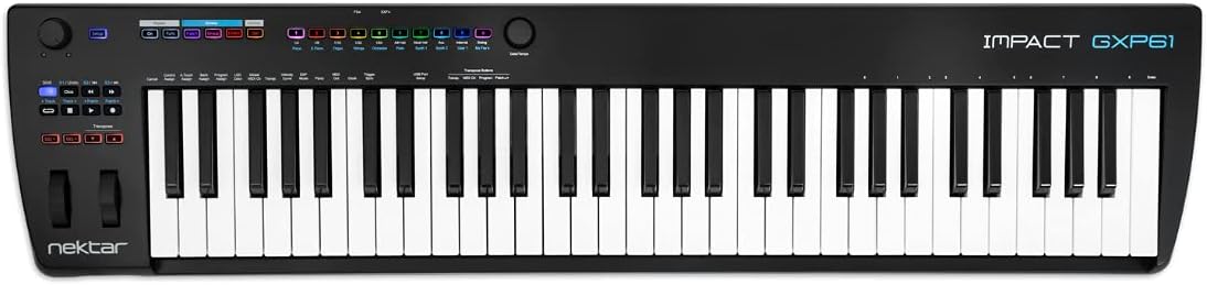 Nektar Impact GXP61 - USB MIDI Controller Keyboard with Nektar DAW Integration Black & M-Audio SP-2 - Universal Sustain Pedal with Piano Style Action For MIDI Keyboards, Digital Pianos & More