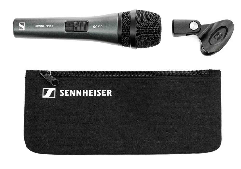 Sennheiser E835-S Dynamic Cardioid Live Handheld Wireless Vocal Microphone for Vocalist, Singers and Performers Also Used in Home Recording, Semi-Pro Studios and Live Sound