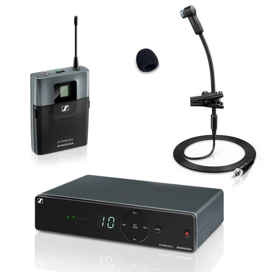 Sennheiser XSW1-908-A Wireless UHF Brass Instrument set, C 766-790 Range MHz. Integrated antennas and compatible upto 10 channels. Ideal Range of 120 Feet from Line of Sight. Easy to use