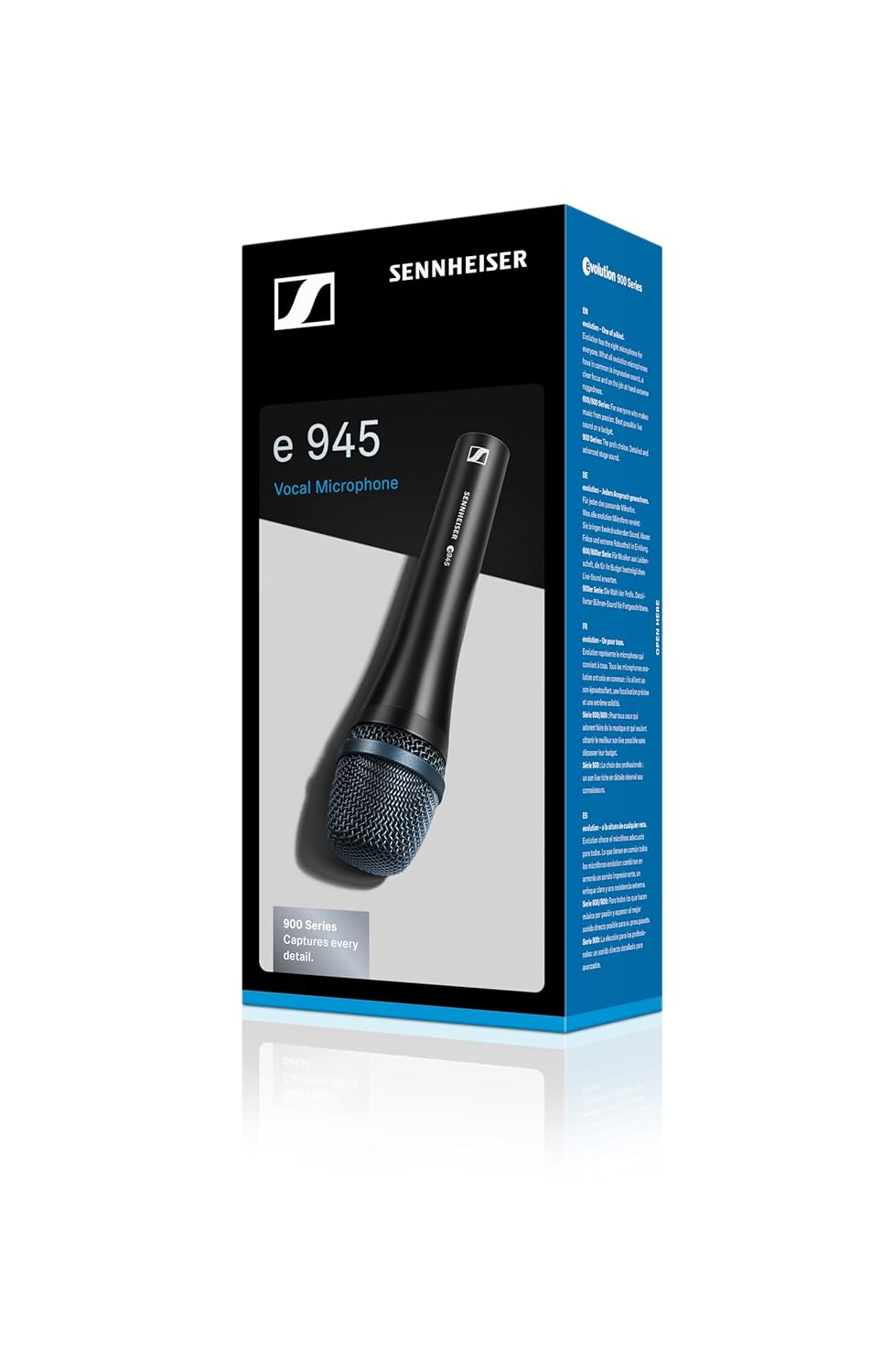 SENNHEISER Professional Audio E945 Dynamic Supercardioid Vocal XLR Microphone | 100% Smooth Response|1 MZQ 800 Microphone Clip | Ideal for Conferences, Live Singing & Professionals | Black