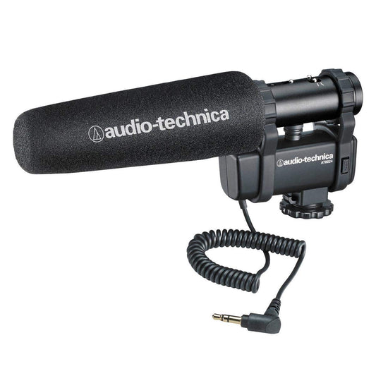 Audio-Technica AT8024 Stereo/Mono Camera-Mount Condenser Microphone,Black