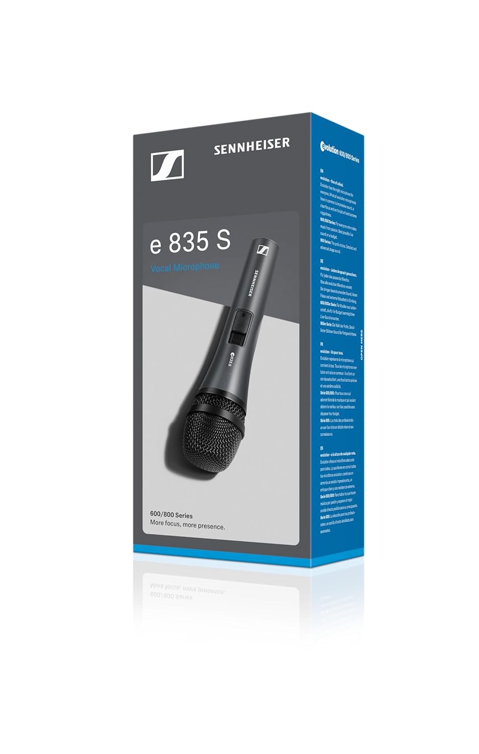 Sennheiser E835-S Dynamic Cardioid Live Handheld Wireless Vocal Microphone for Vocalist, Singers and Performers Also Used in Home Recording, Semi-Pro Studios and Live Sound