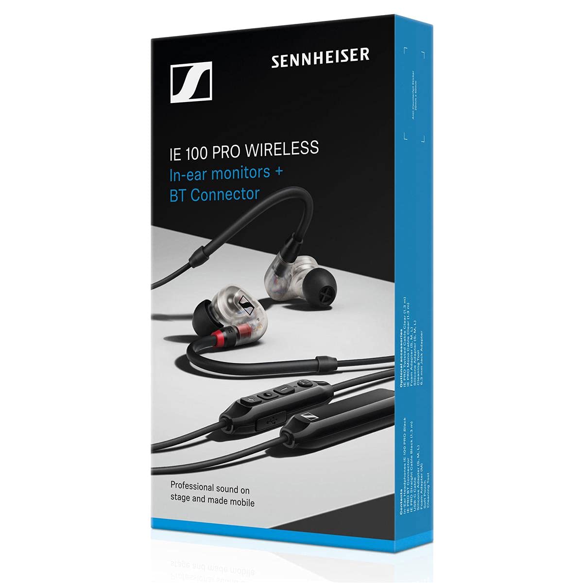 Sennheiser Professional Audio In Ear Ie 100 Pro Wireless Monitoring Earphone - Clear With Built-In Mic For Your Mobile Phone, Pc Or Tablet. Passive Noise Cancelling & 10Hours Battery Life