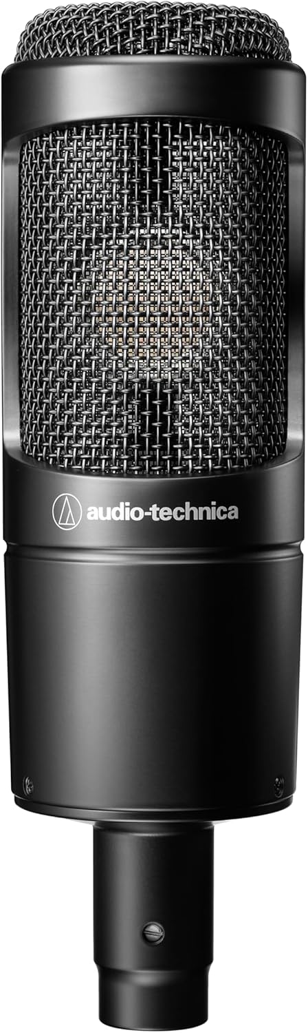 Audio-Technica AT2035 Cardioid Condenser Microphone, Perfect for Studio, Podcasting & Streaming, XLR Output, Includes Custom Shock Mount, Black