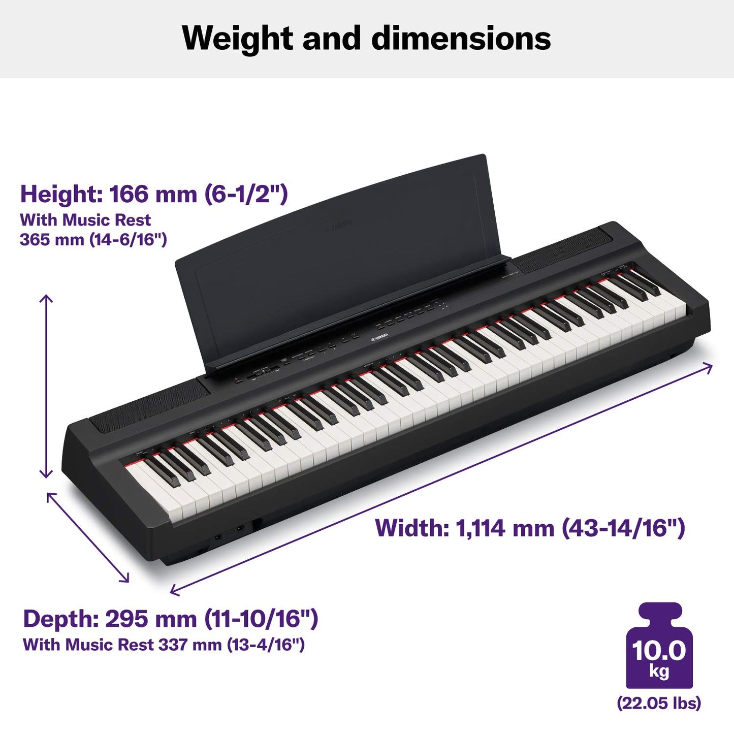 Yamaha P-121B 73-Key Digital Piano, Black