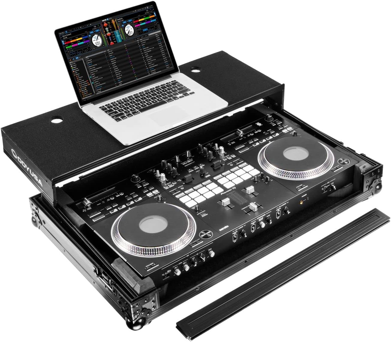 Pioneer DDJ-REV7 Black Glide Style Flight Case with Wheels and Laptop Platform