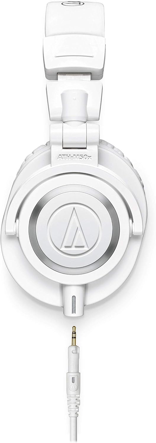 Audio-Technica ATH-M50XWH Professional Studio Monitor Headphones, White, Small