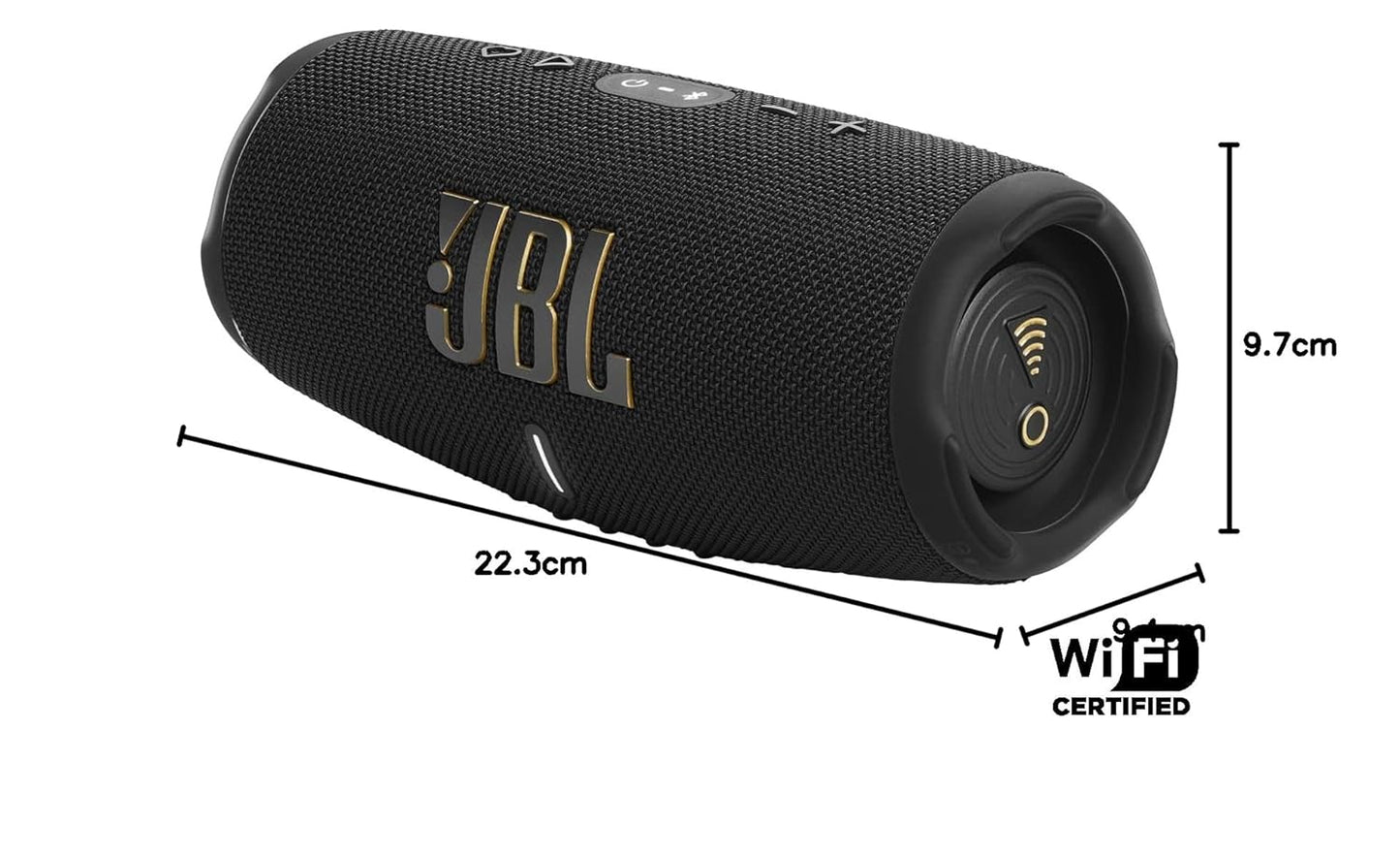 JBL Charge 5 Wi-Fi, Wireless Portable Bluetooth Speaker, Original Pro Sound, 20 Hours Playtime, Deep Bass, Built-in Powerbank, Wi-Fi with AirPlay, IP67 Water & Dustproof, One App (Black)