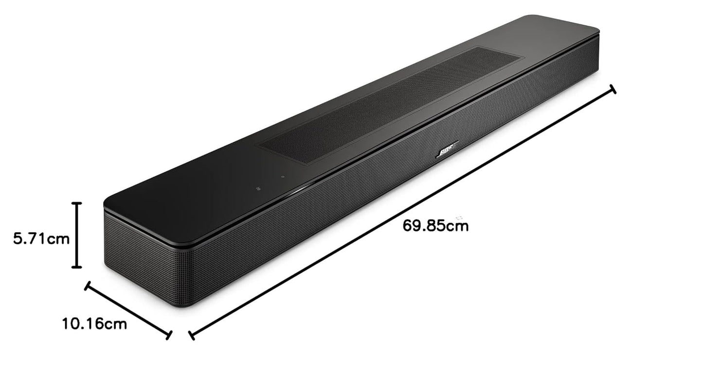 Bose Smart Soundbar 600 with Dolby Atmos, Bluetooth Wireless Sound Bar for TV with Build-in Microphone and Alexa Voice Control, Black