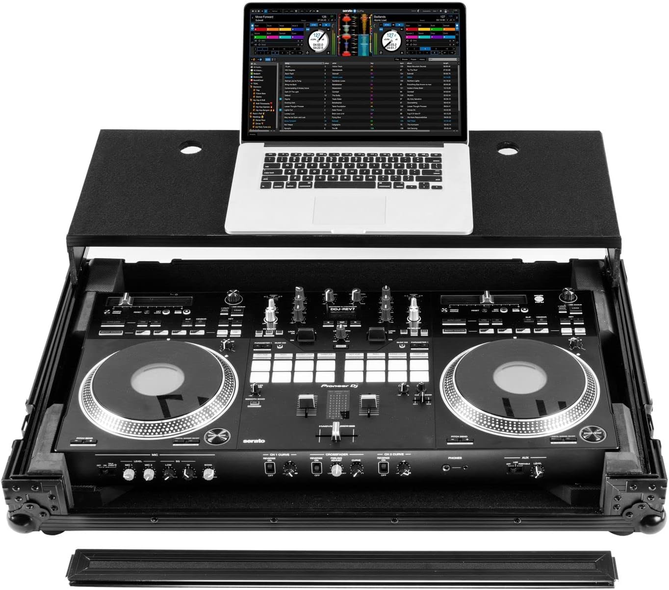 Pioneer DDJ-REV7 Black Glide Style Flight Case with Wheels and Laptop Platform