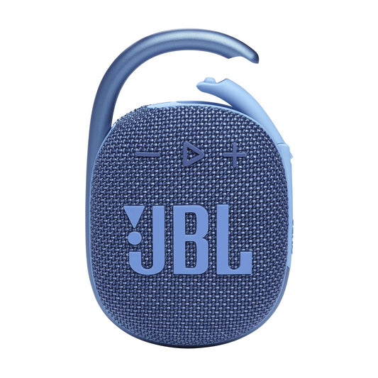 JBL Clip 4 Eco with eco-Friendly Recycled Materials & Packaging, Wireless Portable Bluetooth Speaker, Pro Sound, Integrated Carabiner, Dust & Waterproof, Type C (Without Mic, Blue)