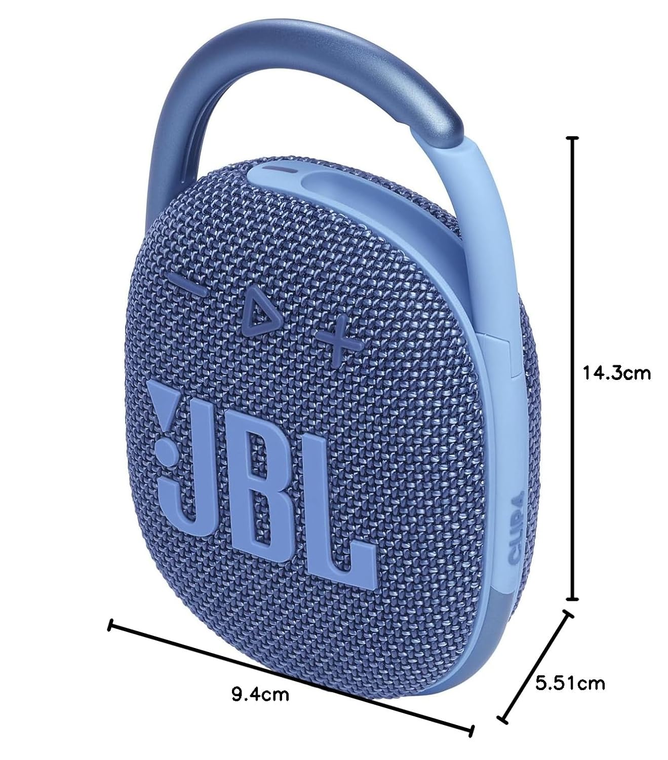 JBL Clip 4 Eco with eco-Friendly Recycled Materials & Packaging, Wireless Portable Bluetooth Speaker, Pro Sound, Integrated Carabiner, Dust & Waterproof, Type C (Without Mic, Blue)