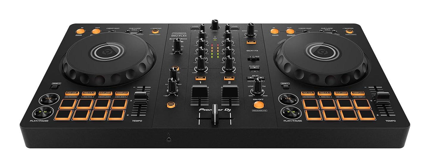 Pioneer DJ DDJ-FLX4 2-deck Rekordbox and Serato DJ Controller - Black