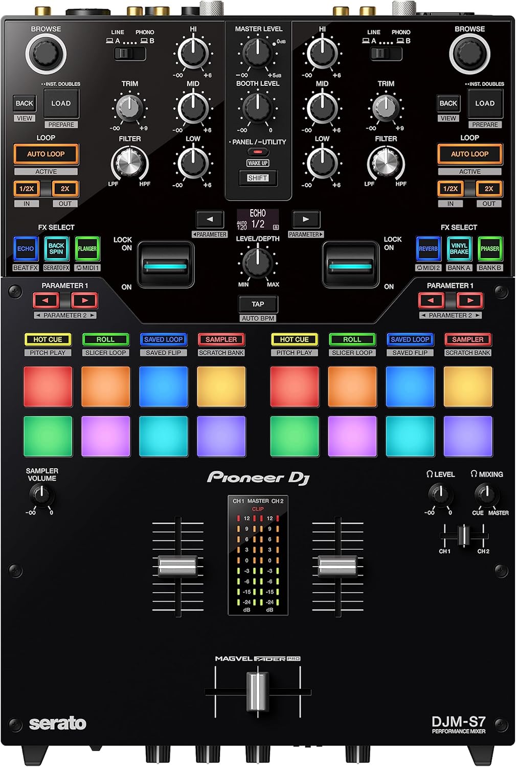 Pioneer DJ DJM-S7 2-channel Mixer for Serato DJ