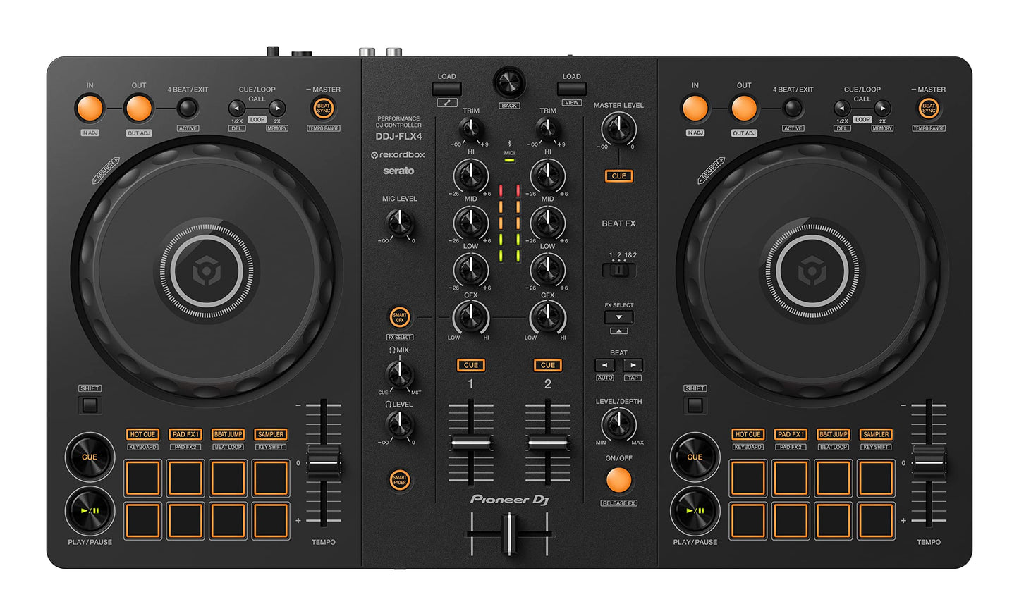 Pioneer DJ DDJ-FLX4 2-deck Rekordbox and Serato DJ Controller - Black