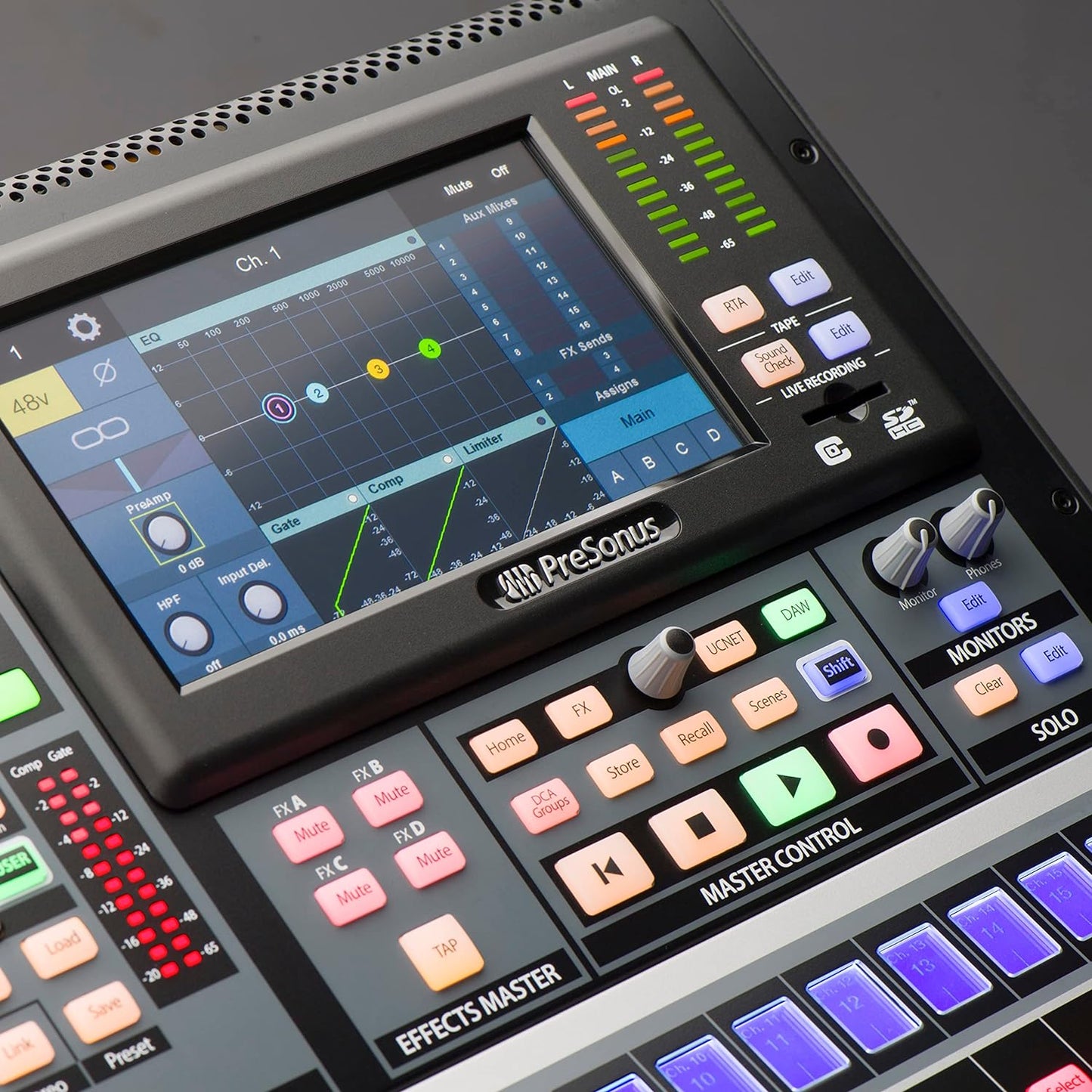 PreSonus StudioLive 32SC Compact 32-channel/26-bus digital mixer with AVB networking and dual-core FLEX DSP Engine