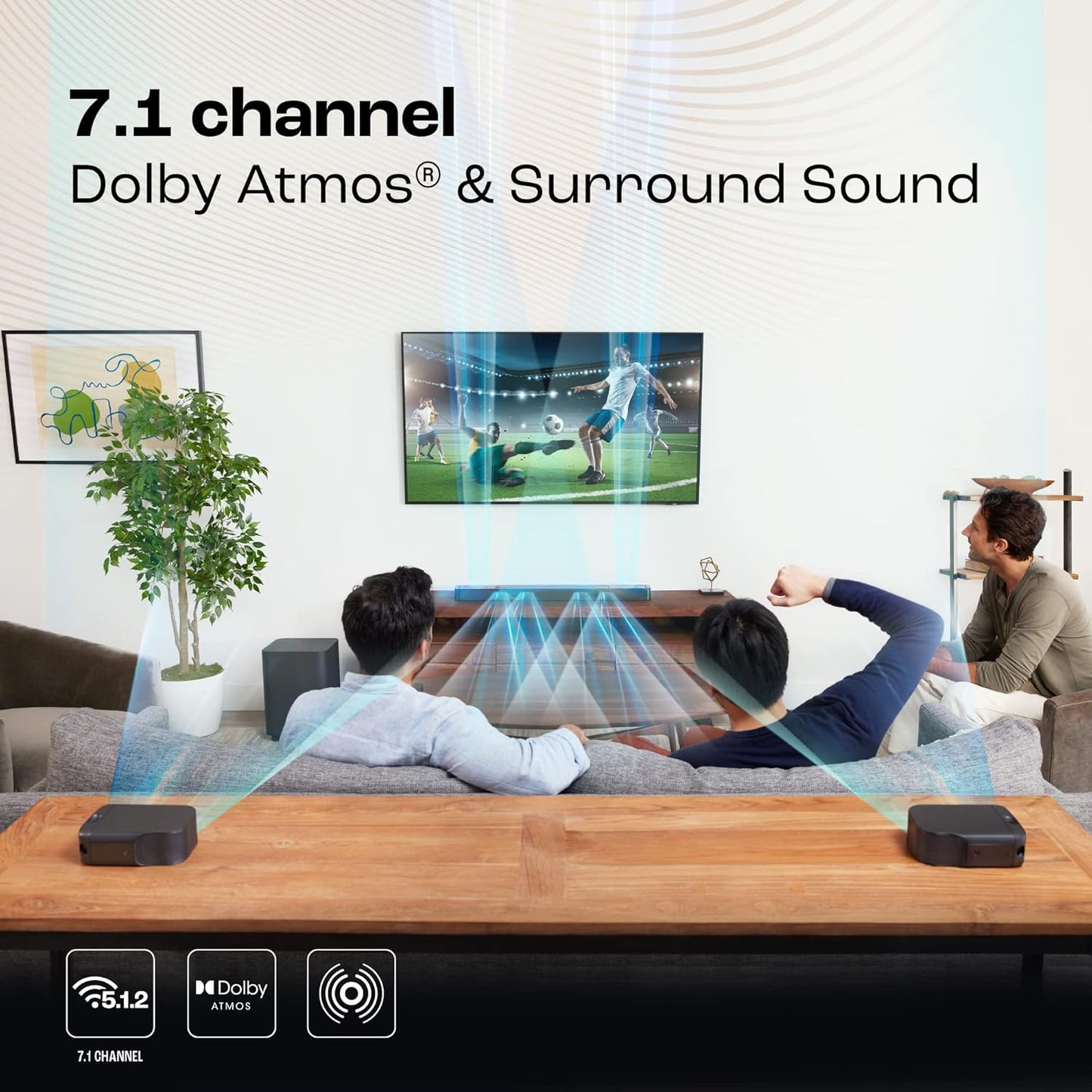 JBL Bar 800 Pro, 7.1 (5.1.2) Channel Truly Wireless Soundbar with True Dolby Atmos® 3D Surround Sound, 10” Down-Firing Wireless Subwoofer, PureVoice, HDMI eARC, Bluetooth, Wi-Fi & Optical Input (720W)