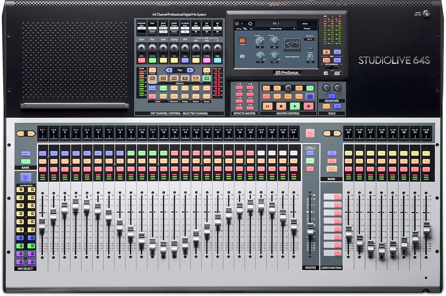 PreSonus StudioLive 64S 64-channel/43-bus digital console/recorder/interface with AVB networking and quadcore FLEX DSP Engine