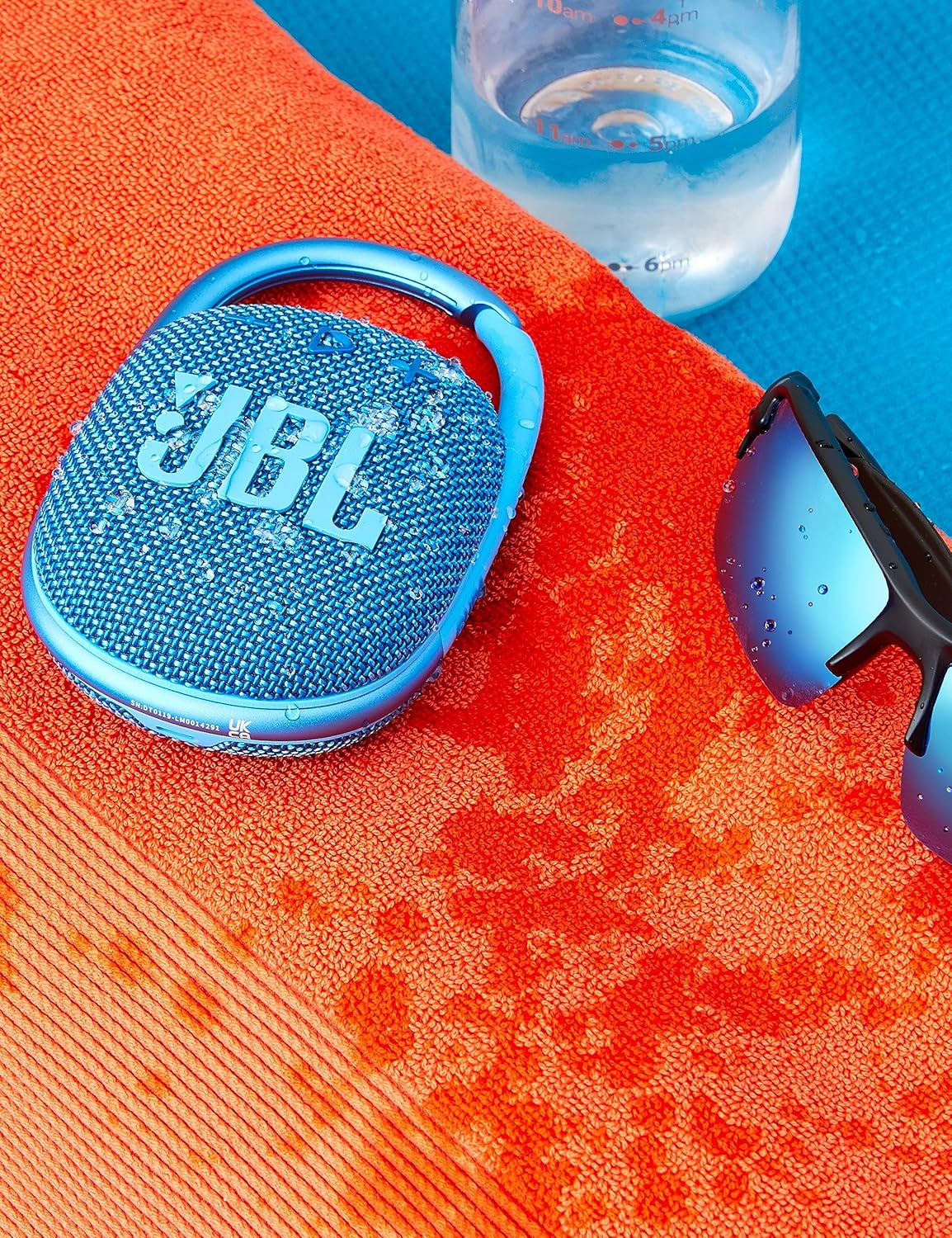 JBL Clip 4 Eco with eco-Friendly Recycled Materials & Packaging, Wireless Portable Bluetooth Speaker, Pro Sound, Integrated Carabiner, Dust & Waterproof, Type C (Without Mic, Blue)