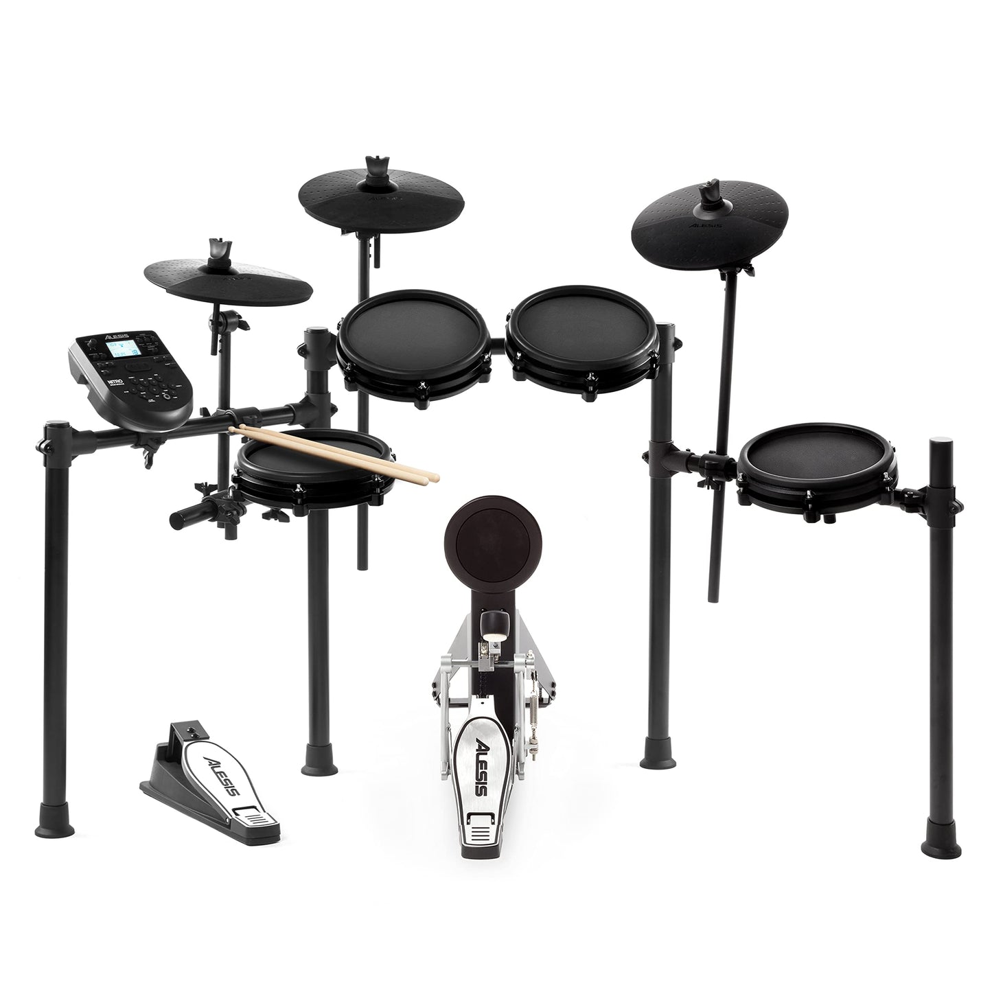 Alesis Nitro Mesh Kit | Eight Piece All-Mesh Electronic Drum Kit with Play Along Tracks, Drum Sticks & Drum Key Included