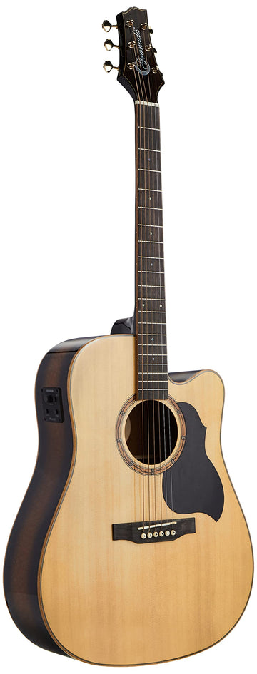 Granada, Acoustic Electric Guitar, Cut-Away w/Fishman EQ, GS355D-CEQ-Natural Gloss