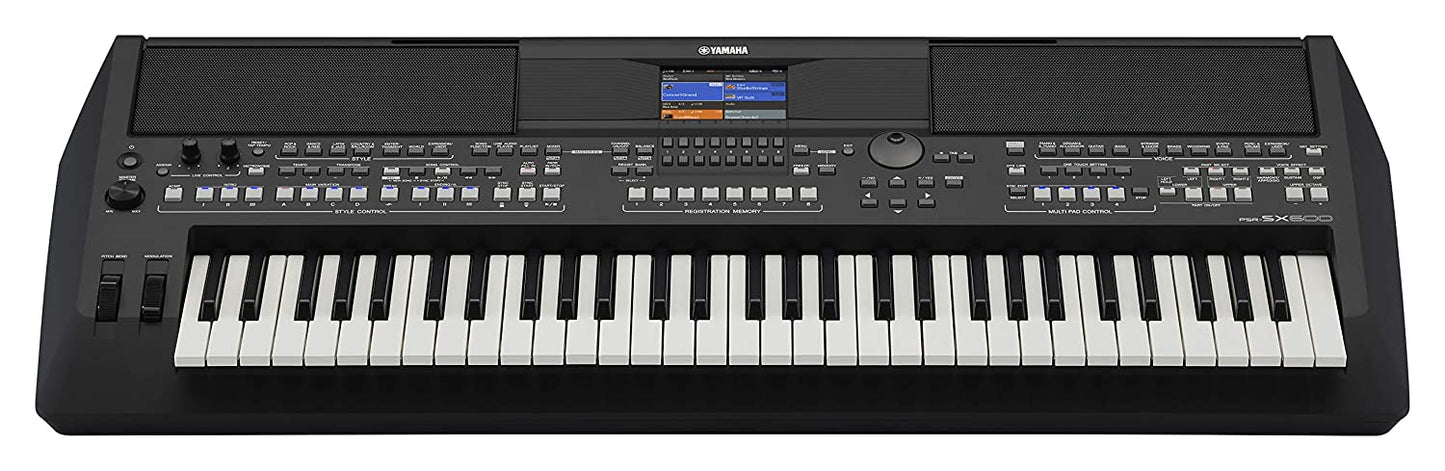 Yamaha PSR-SX600 Arranger Digital Workstation keyboard With Blueberry Case