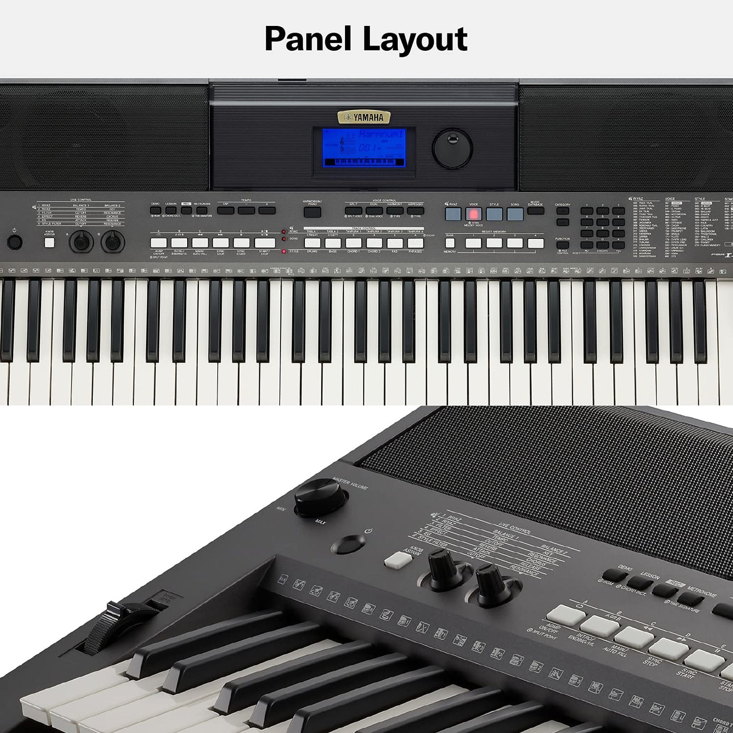 Yamaha PSR-I400 61-Key Portable Keyboard, Metallic Dark Grey Single