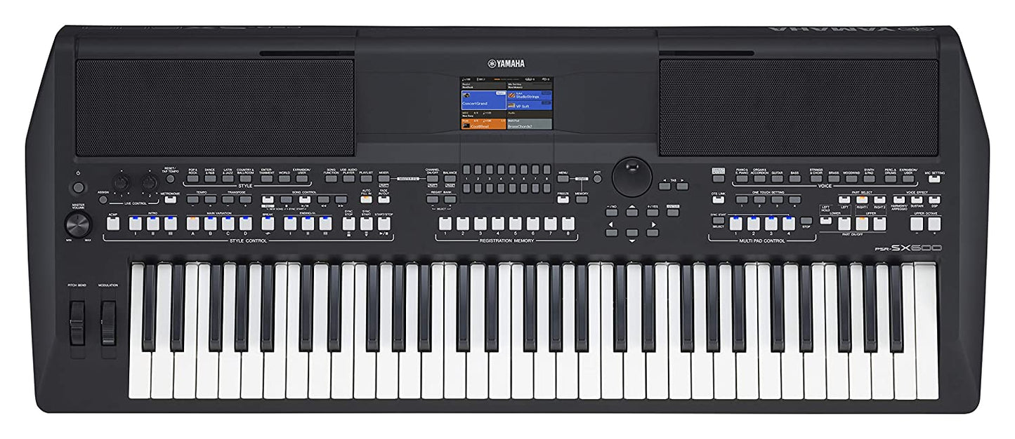 Yamaha PSR-SX600 Arranger Digital Workstation keyboard With Blueberry Case